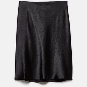 Aritzia Babaton black satin midi skirt size 14/L/XL NWT